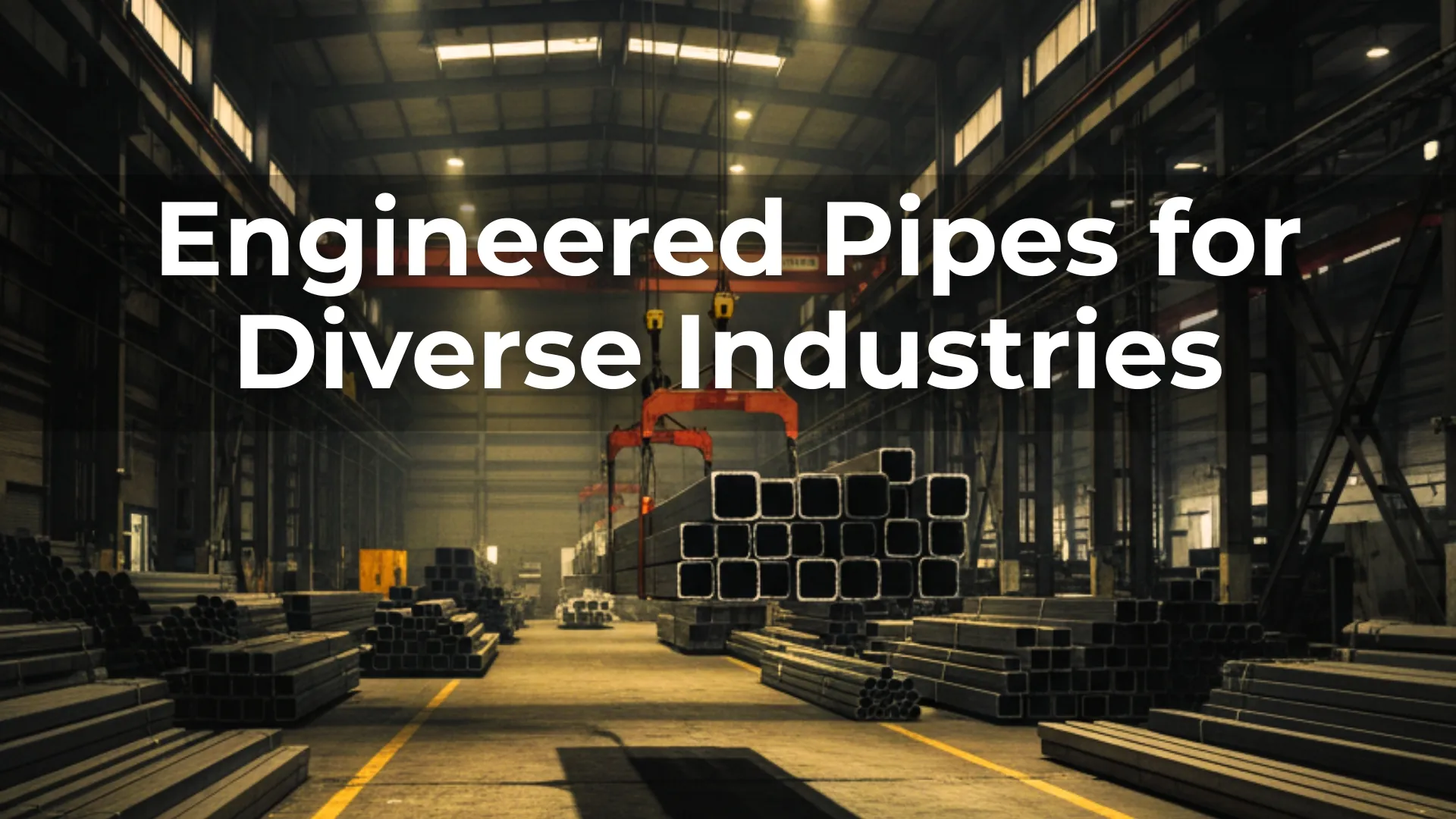 Engineered Pipes for Diverse Industries - Industrial warehouse with steel pipes